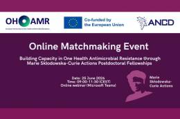 Matchmaking Webinar: Building Capacity in One Health Antimicrobial Resistance through Marie Skłodowska-Curie Actions Postdoctoral Fellowships
